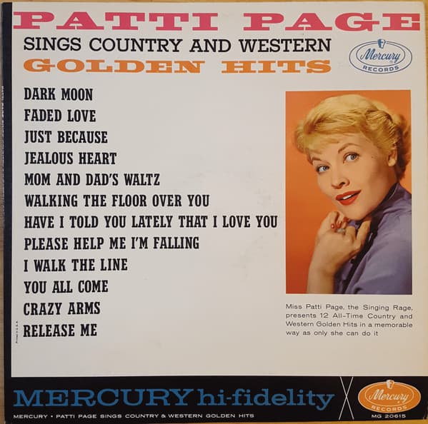 Patti Page – Patti Page Sings Country And Western Golden Hits vinyl cover art